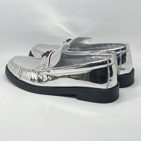 Jimmy Choo Addie JC Logo Metallic Loafer size 38 - Picture 5 of 13